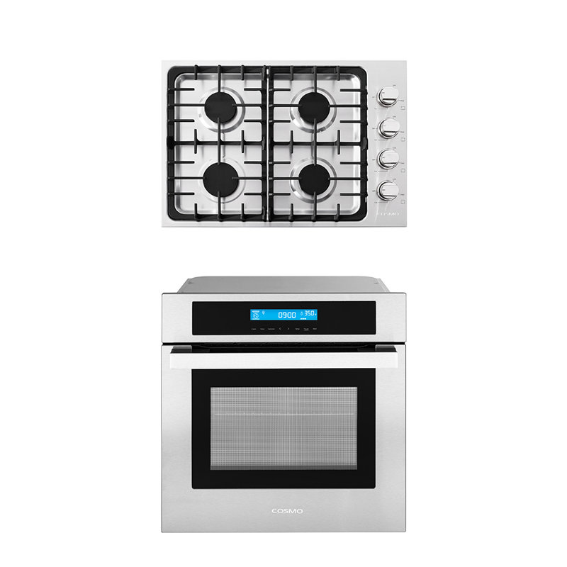 Cosmo 2 Piece 30" Gas Cooktop & 24" Electric Wall Oven Set & Reviews